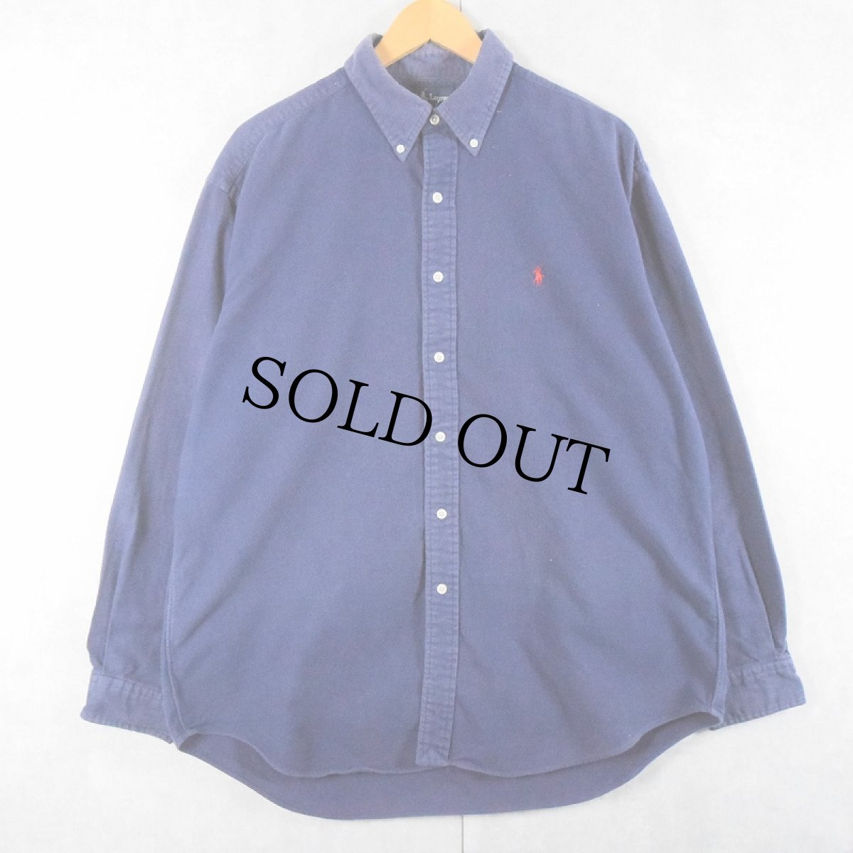 画像1: Ralph Lauren "BLAIRE" ライトネル ボタンダウンシャツ L (1)