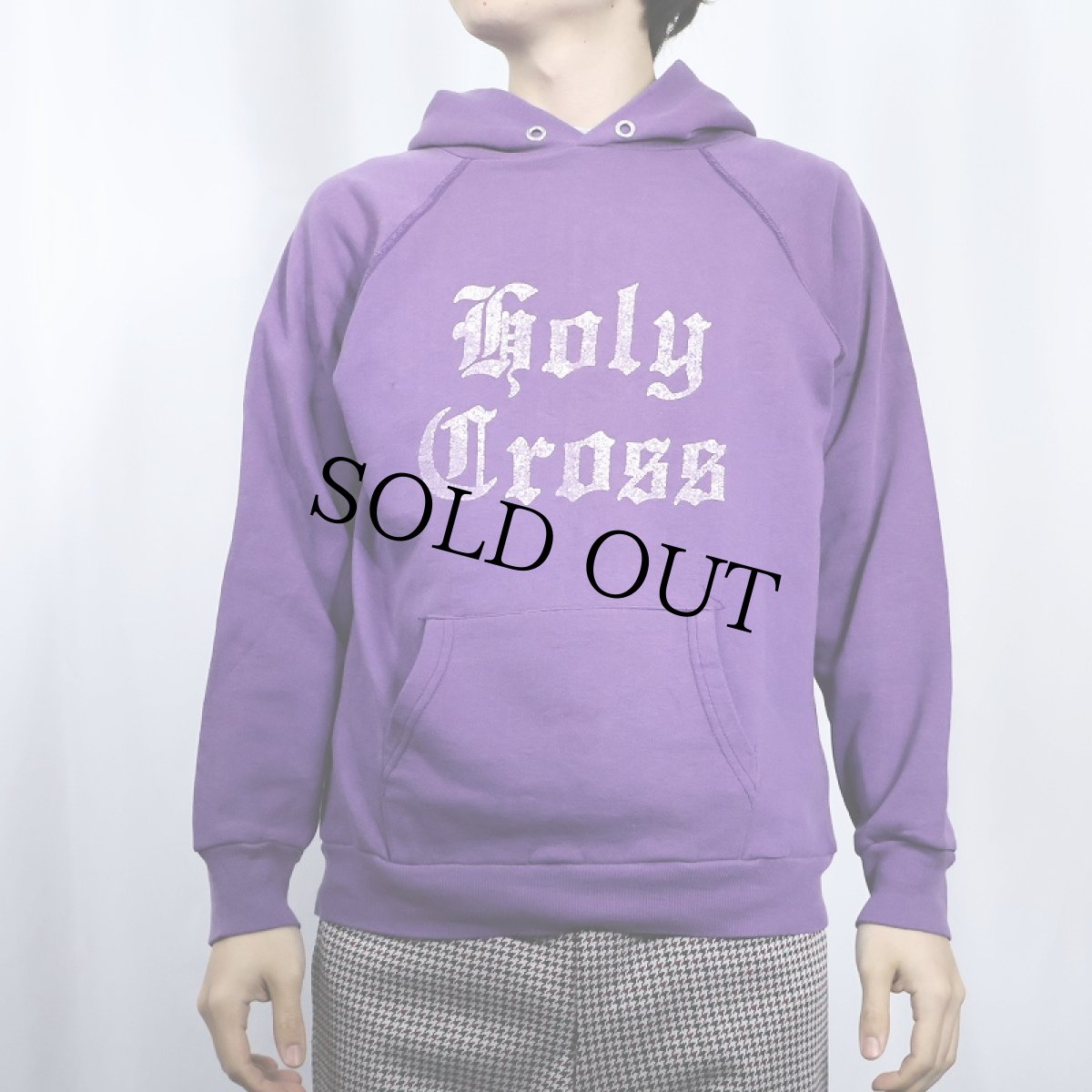 画像3: 80's Champion トリコタグ USA製 "Holy Cross" プリントスウェットフーディー L (3)