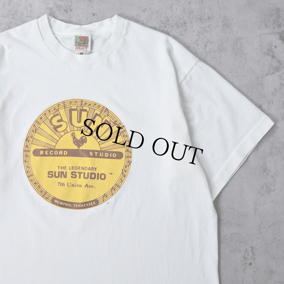 画像1: 90's SUN RECORDS USA製 レコードレーベル プリントTシャツ L (1)