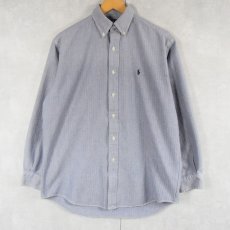 画像1: Ralph Lauren "BLAKE"  ロゴ刺繍 HBT コットンボタンダウンシャツ S (1)