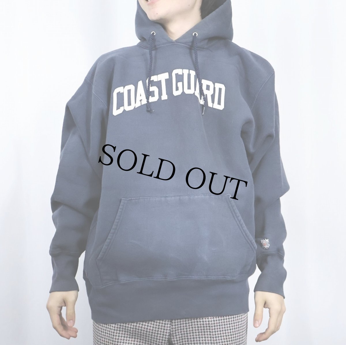 画像3: 90's COAST GUARD USA製 REVERSE WEAVE TYPE プリントスウェットフーディー NAVY XL (3)