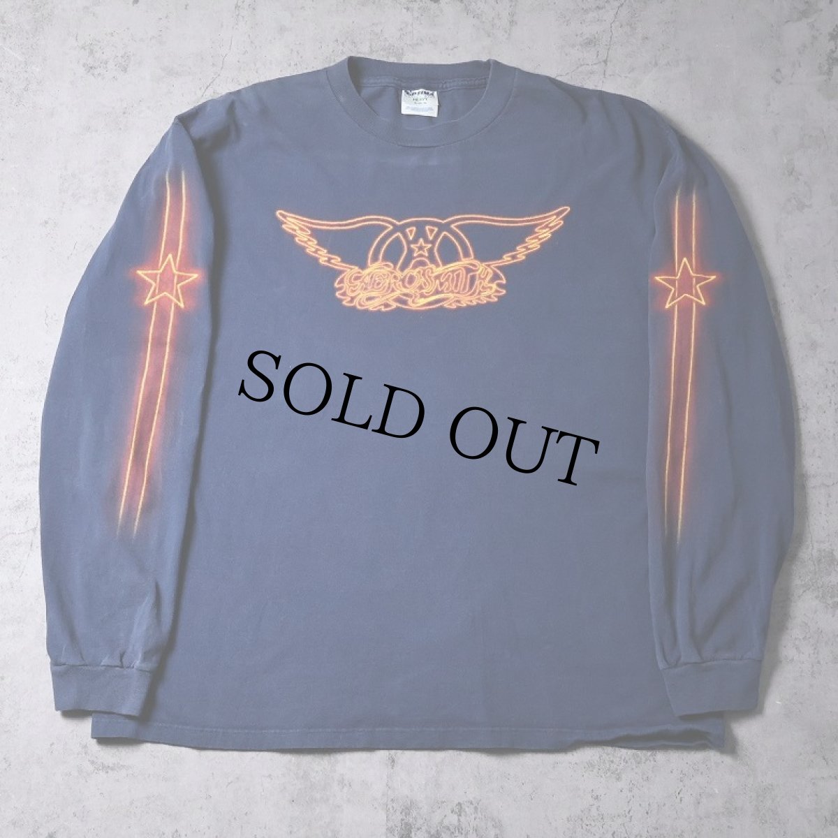 画像2: 2000's AEROSMITH ハードロックバンドロンT NAVY XL (2)
