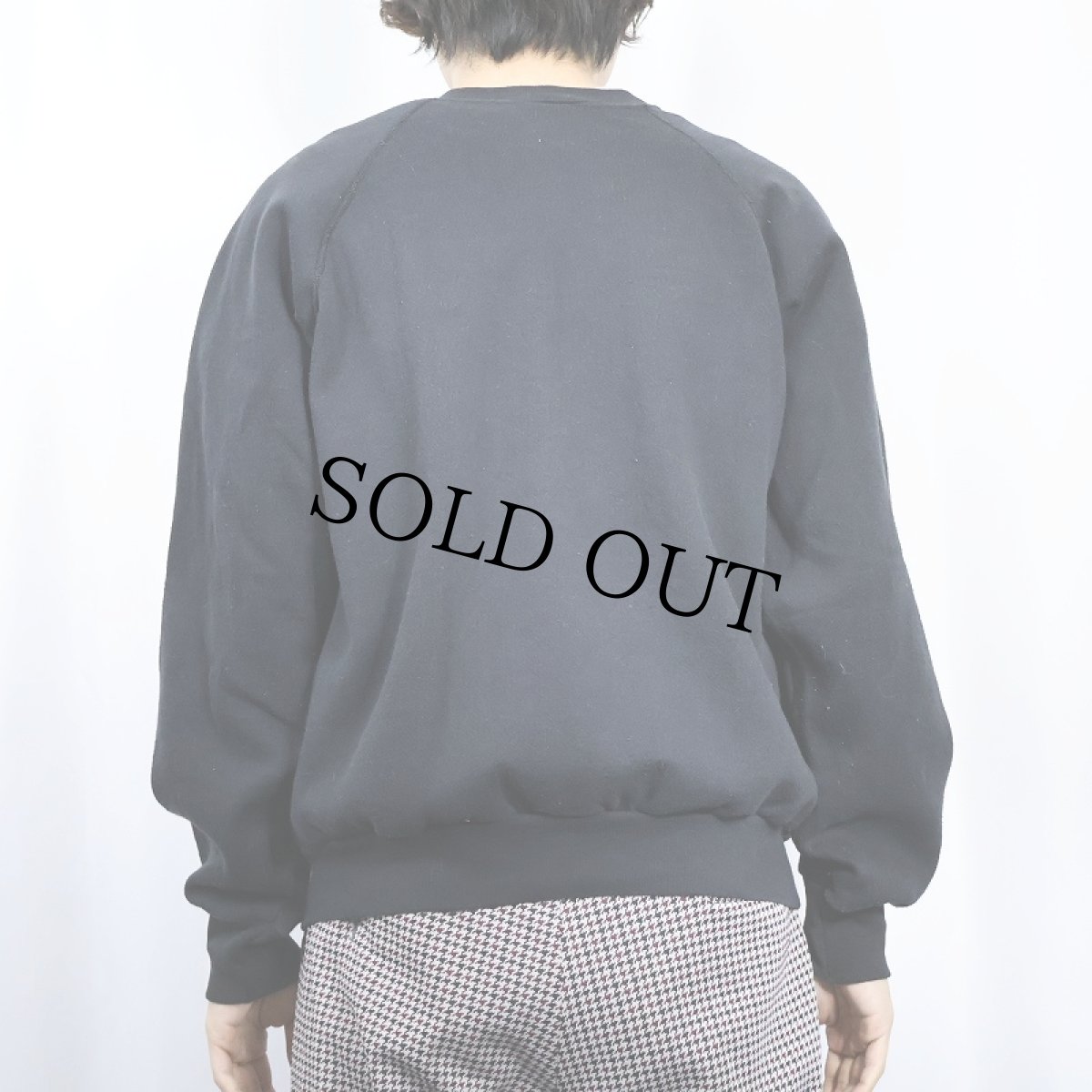 画像3: 80's TULTEX USA製 無地ラグランスウェット BLACK L (3)