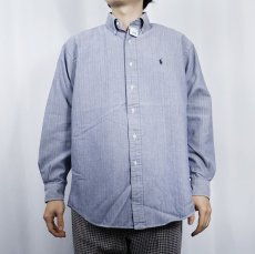 画像2: Ralph Lauren "BLAKE"  ロゴ刺繍 HBT コットンボタンダウンシャツ S (2)