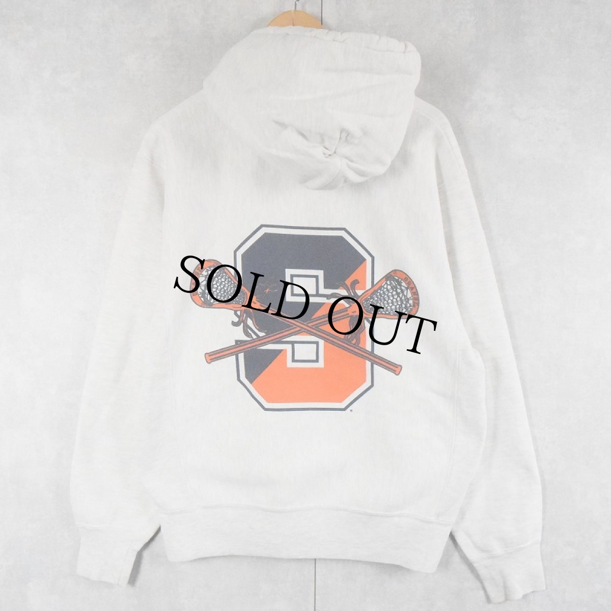 画像1: Champion ORIGINAL REVERSE WEAVE "SYRACUSE LACROSE" バックプリントスウェットフーディー S (1)