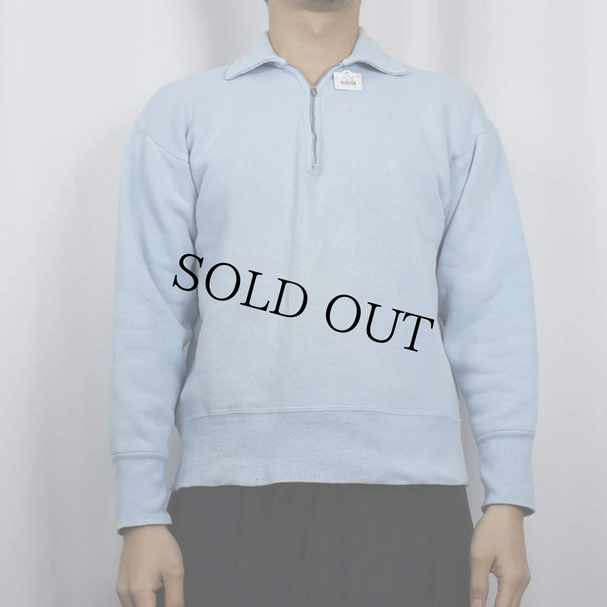 画像2: 60's ハーフジップ 無地スウェット (2)