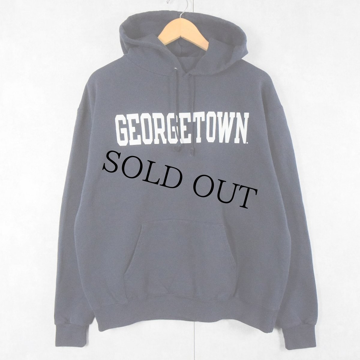 画像1: "GEORGETOWN" プリントスウェットフーディー NAVY (1)
