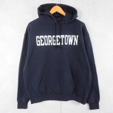 画像1: "GEORGETOWN" プリントスウェットフーディー NAVY (1)