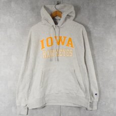 画像1: Champion REVERSE WEAVE "IOWA HAWKEYES" プリントスウェットフーディー L (1)