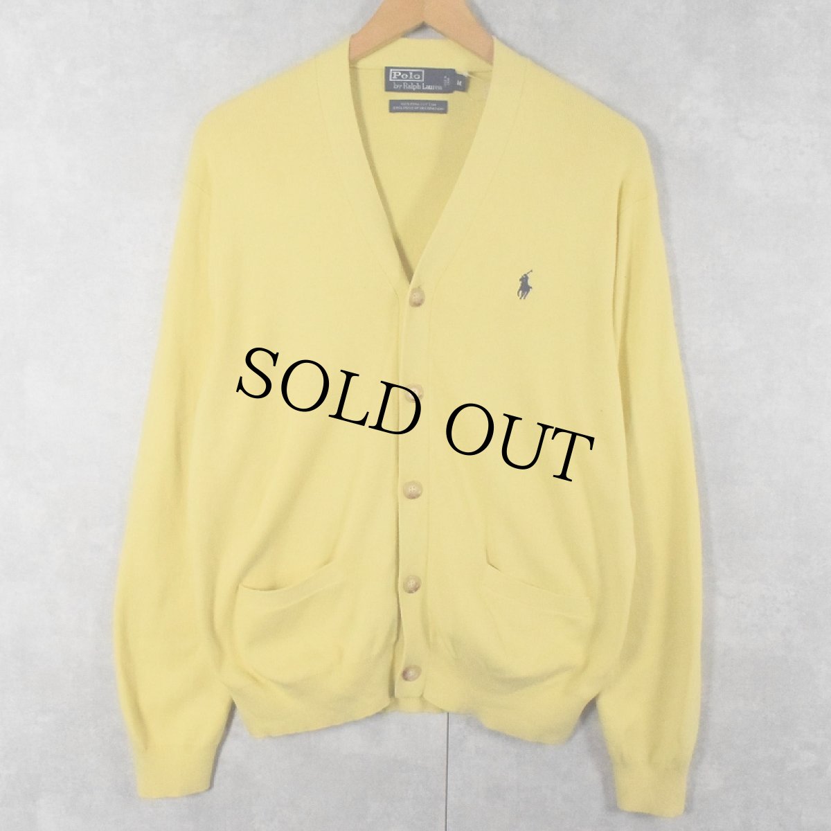 画像1: POLO Ralph Lauren ピマコットン ニットカーディガン M (1)