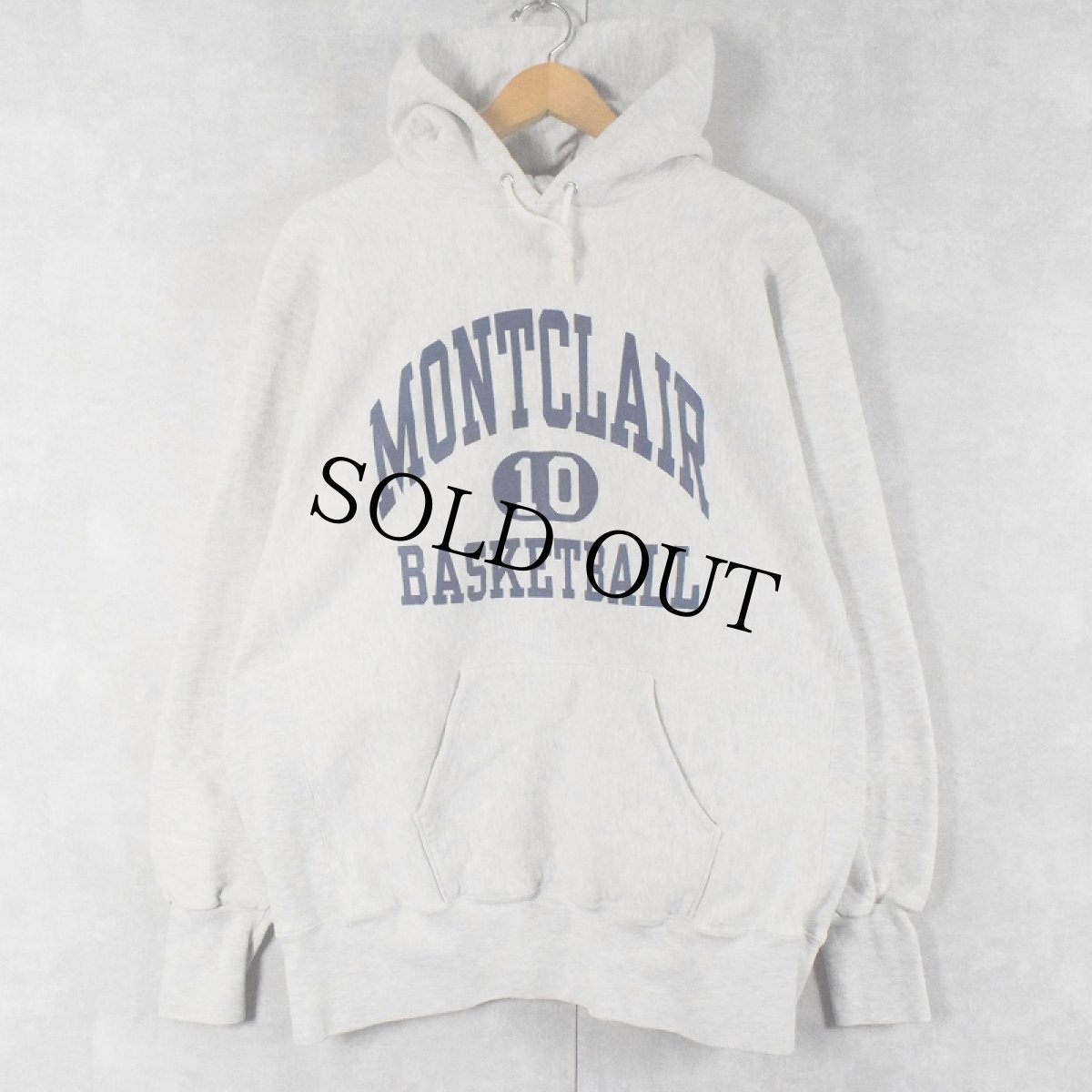 画像2: 90's USA製 REVERSE WEAVE TYPE "MONTCLAIR BASKETBALL" バックプリントスウェットフーディー XXL (2)