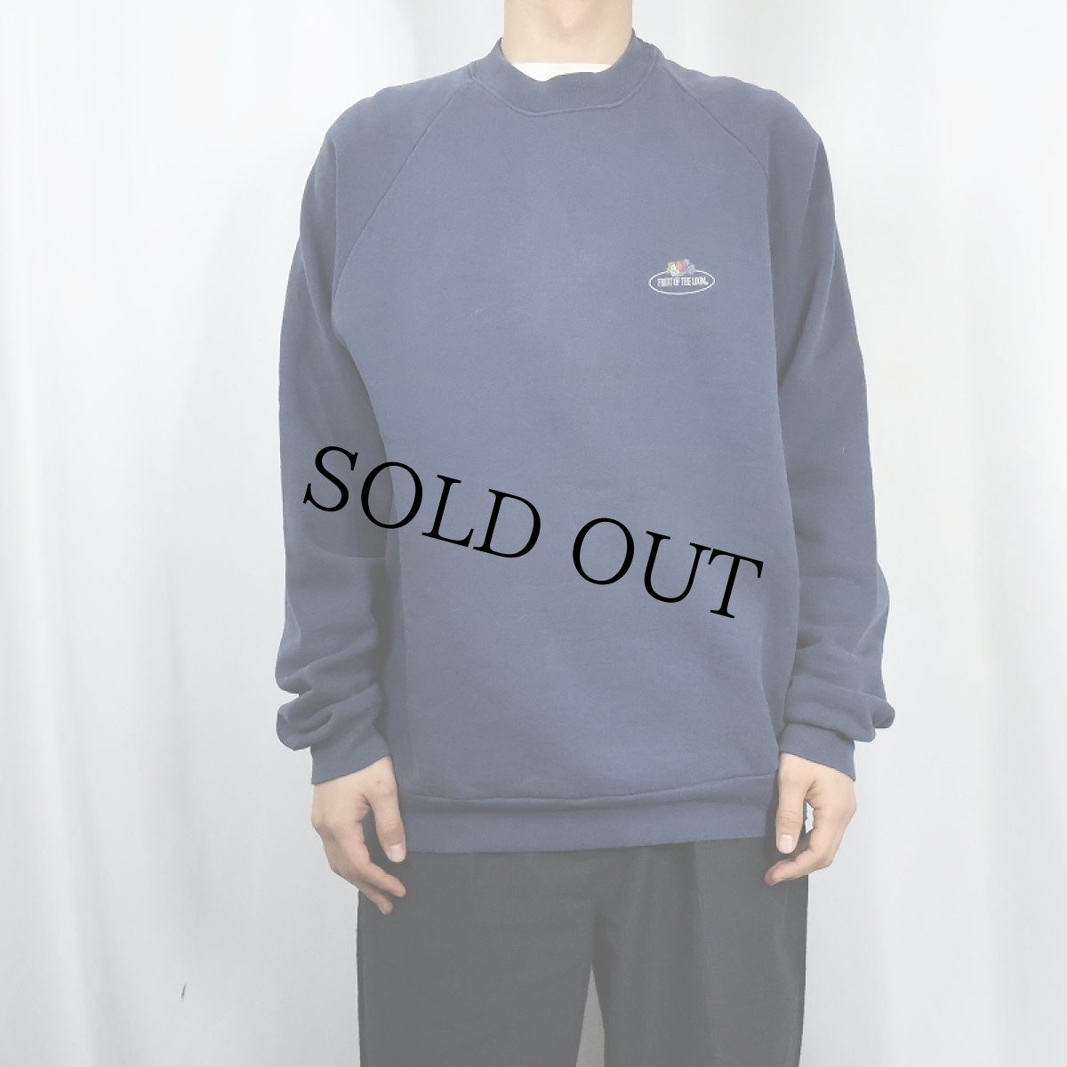 画像2: 90's FRUIT OF THE LOOM ロゴプリントスウェット NAVY XL (2)