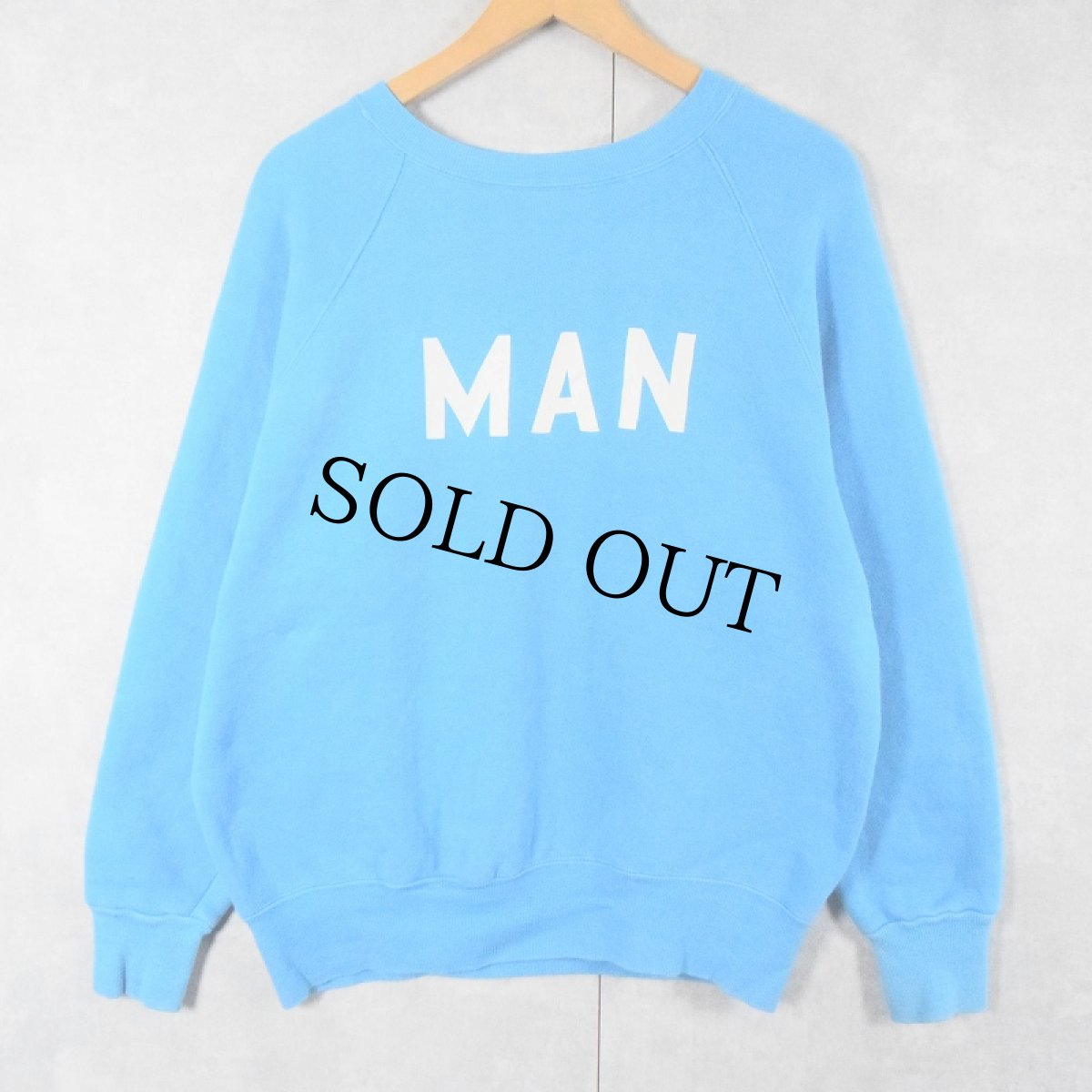 画像2: 60's "MAN" ラバープリントラグランスウェット (2)