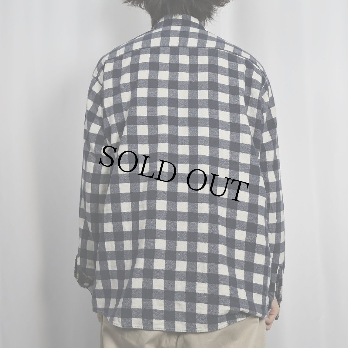 画像3: 80's AMERICAN EDITION USA製 ブロックチェック柄 プリントネルシャツ XL (3)