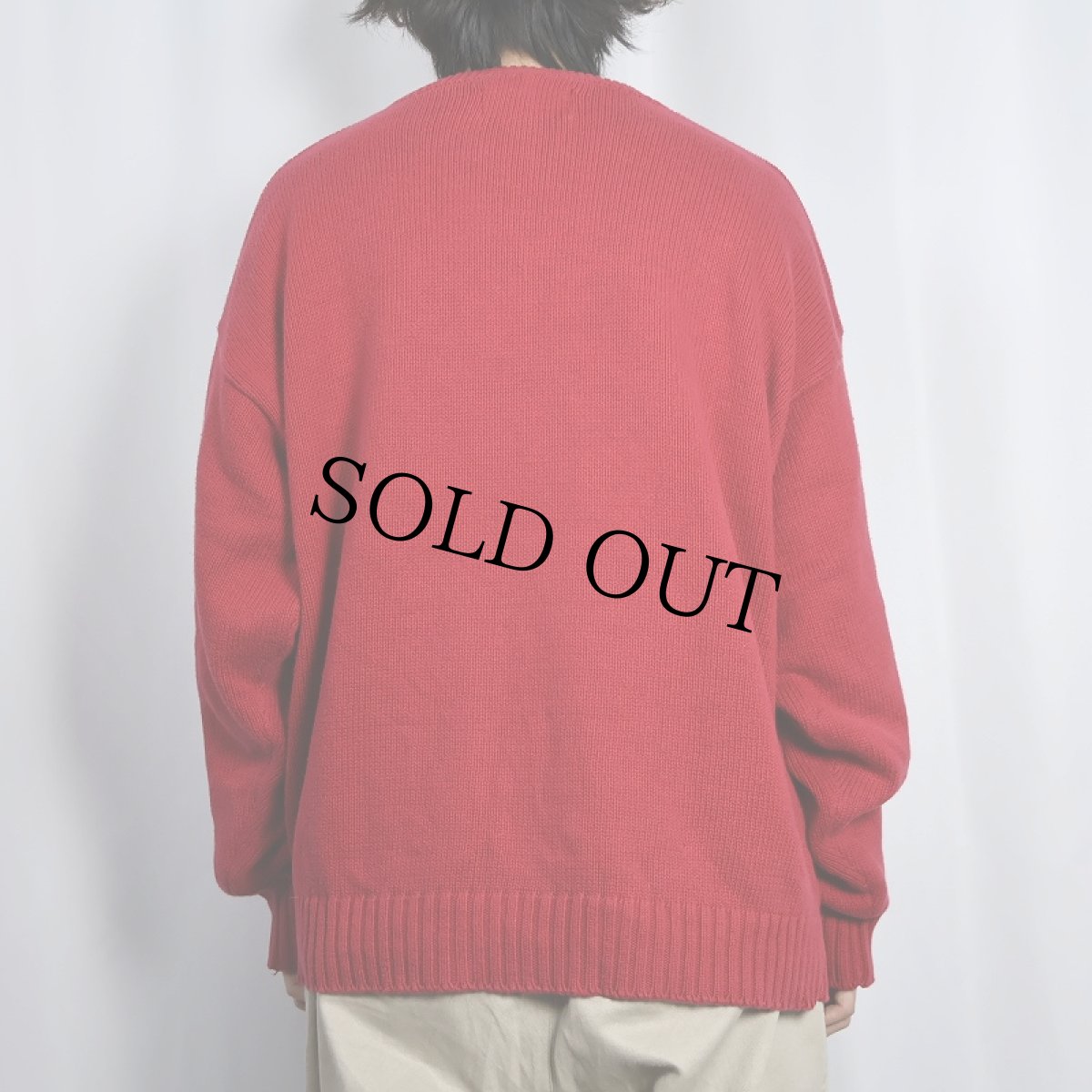 画像3: 90's Eddie Bauer 無地 コットンニトセーター XL (3)