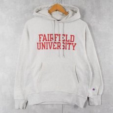 画像1: Champion REVERSE WEAVE "FAIRFIELD UNIVERSITY" 染み込みプリントスウェットフーディー S (1)