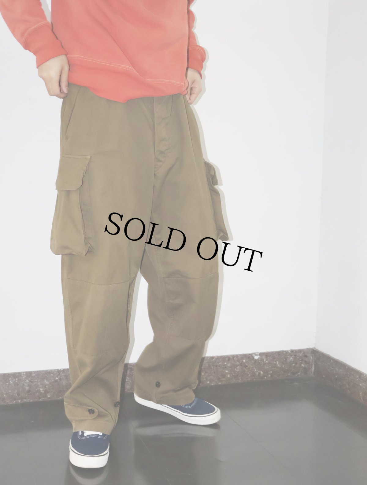 画像4: 60's FRENCH ARMY M-47後期 ヘリンボーンツイル カーゴパンツ W36 (4)