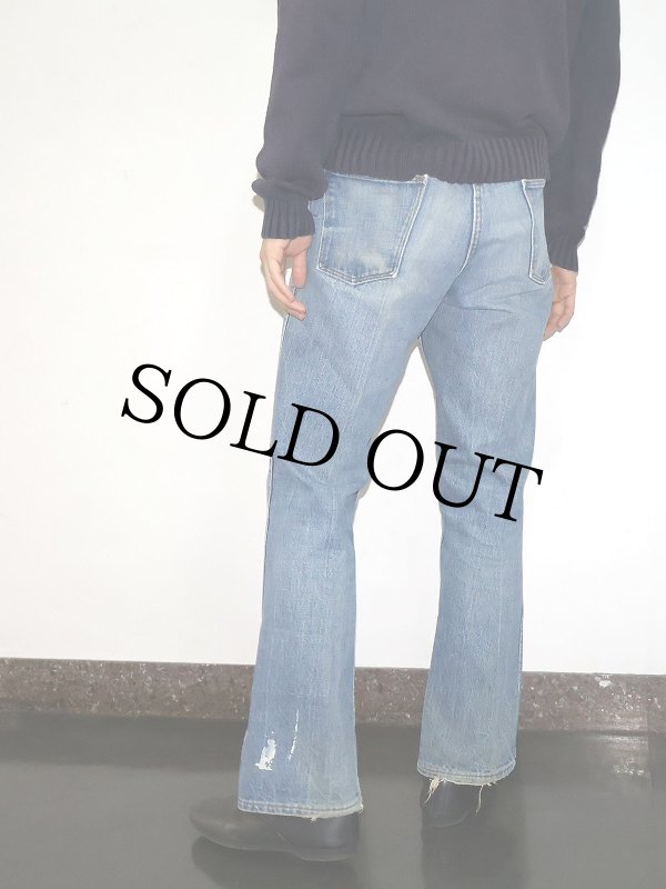 sears / 70s/Jeans Joint/SCOVILジップ/ブーツカットパンツ/33/デニム/IDG/無地 70s 70年代 シアーズ ジーンズ フレアパンツ ストアブランド