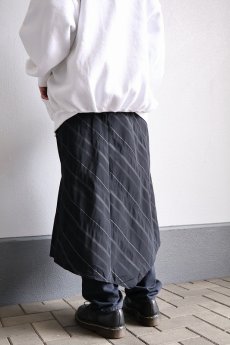 画像5: ストライプ柄 デザインスカート BLACK W30 (5)