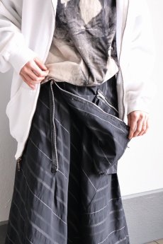 画像4: ストライプ柄 デザインスカート BLACK W30 (4)
