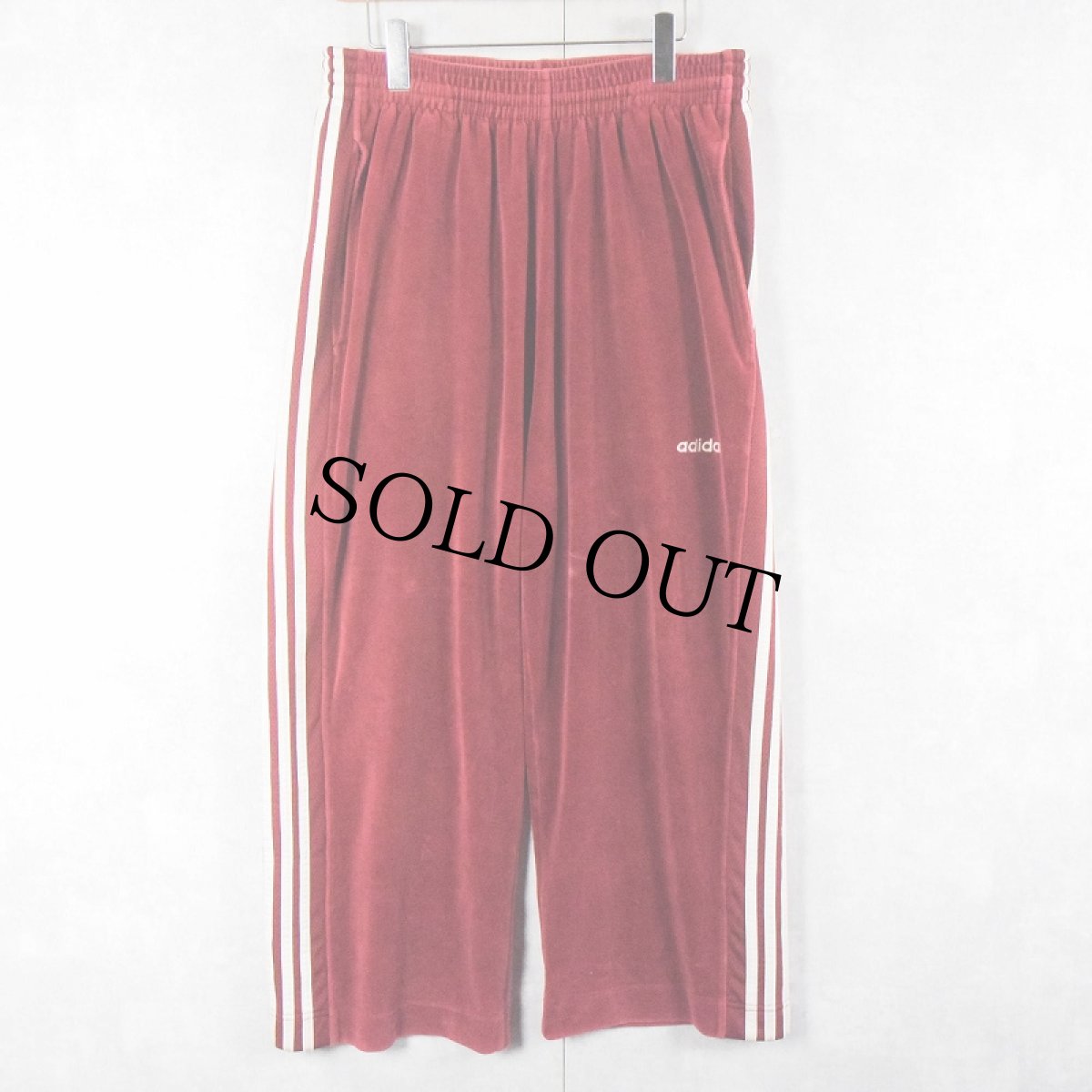 画像3: adidas ロゴ刺繍 サイドライン ベロアイージーパンツ XL (3)