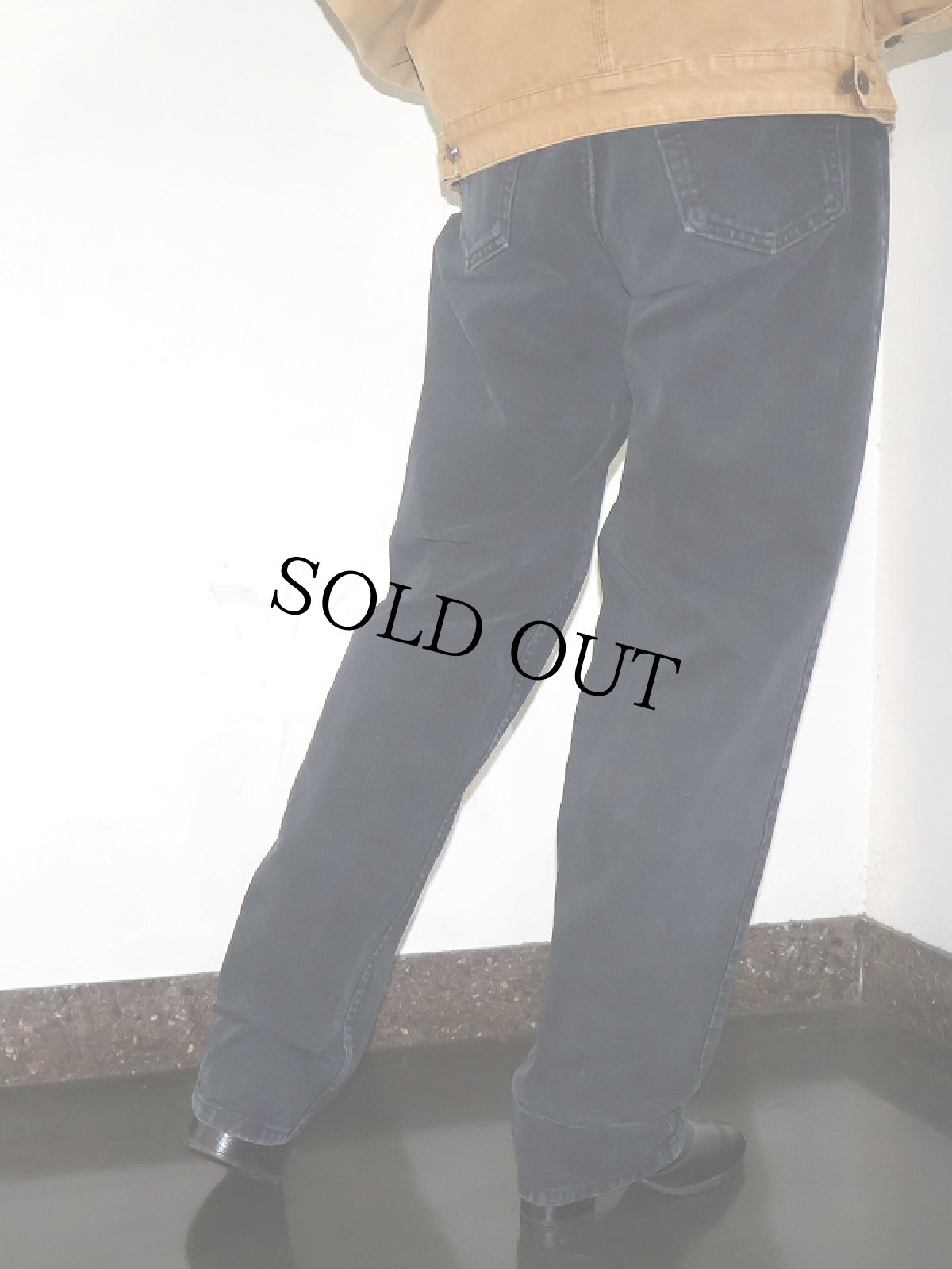 画像1: Levi's SILVER TAB "LOOSE" ブラックデニムパンツ W35 (1)