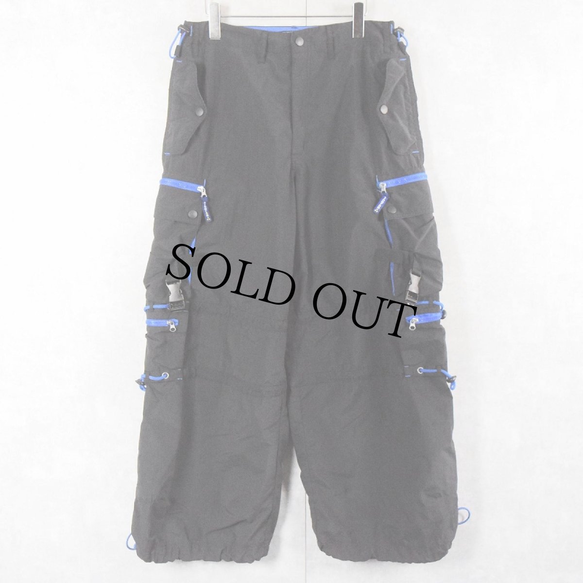 画像2: Sindrom デザインナイロンカーゴパンツ BLACK M (2)