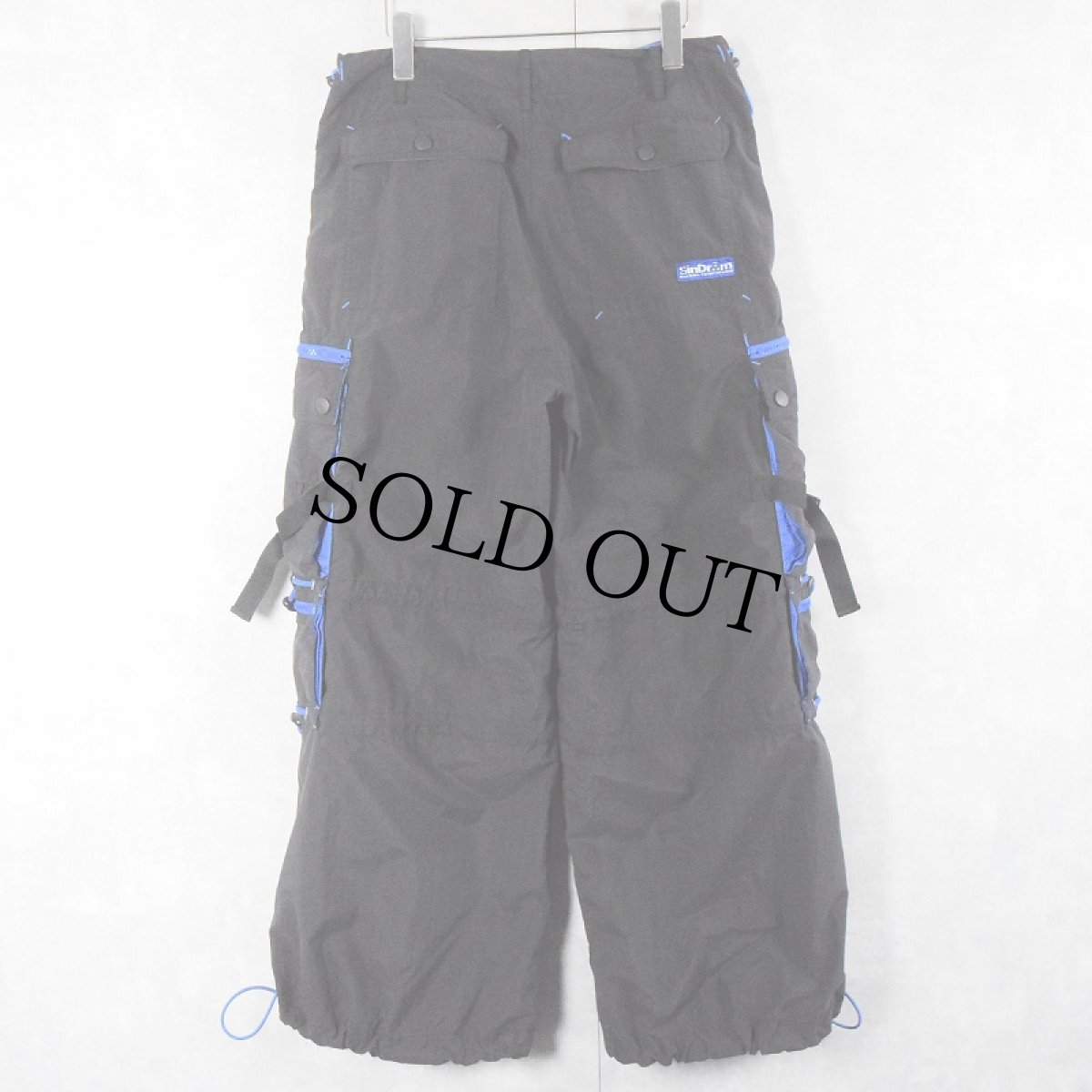 画像3: Sindrom デザインナイロンカーゴパンツ BLACK M (3)