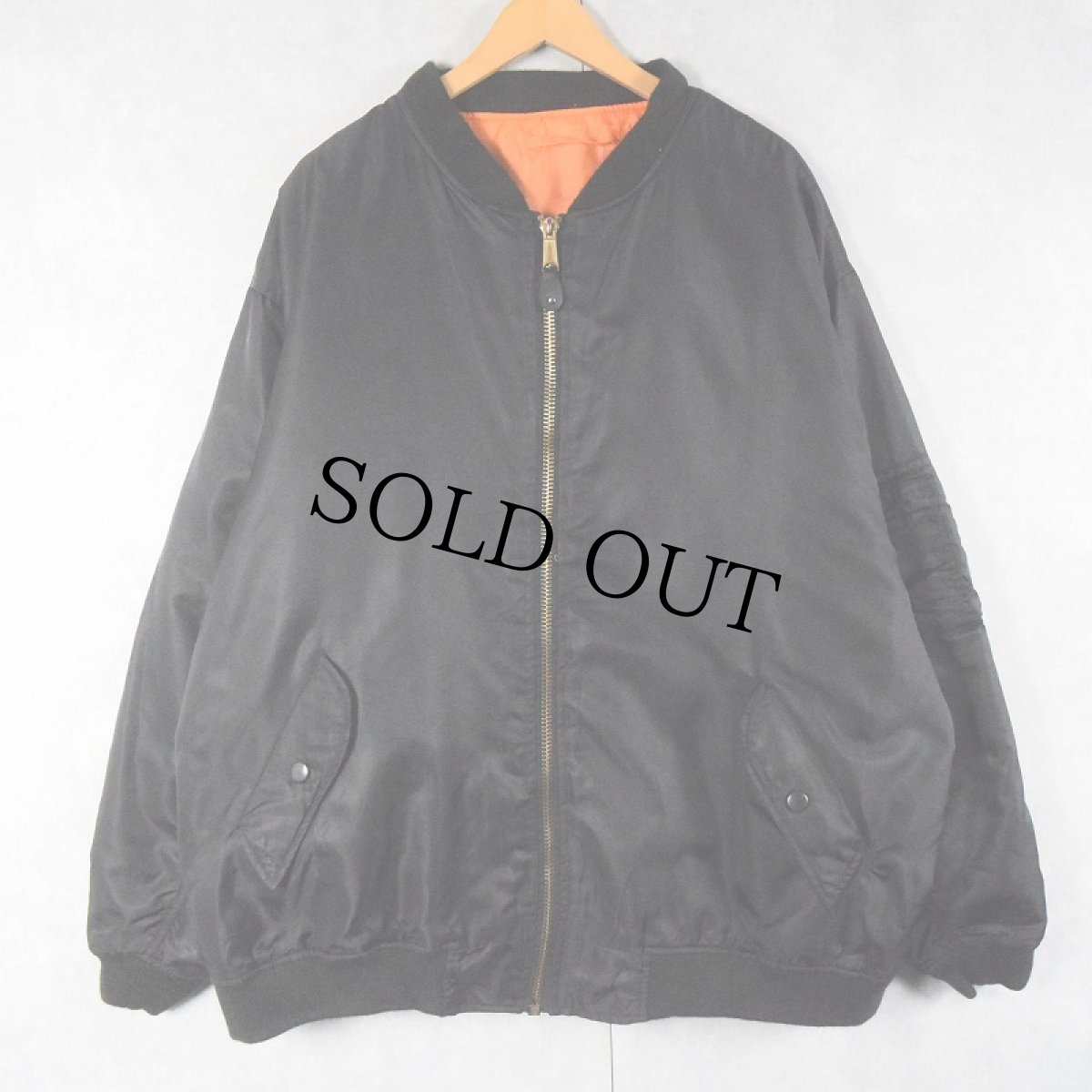 画像2: 民間品 K SPORTS "MA-1 TYPE" フライトジャケット BLACK 3XL (2)