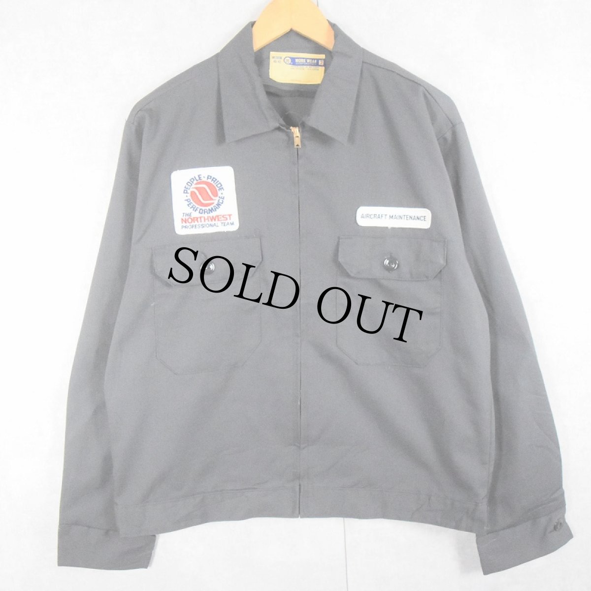 画像1: 60〜70's WORK WEAR USA製 ロゴワッペン付き ワークジャケット M (1)