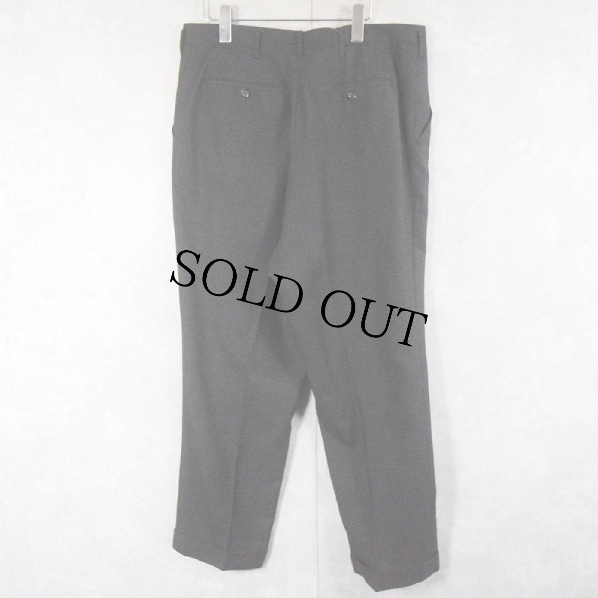 画像2: 50〜60's 千鳥格子柄 スラックス BLACK W35 (2)