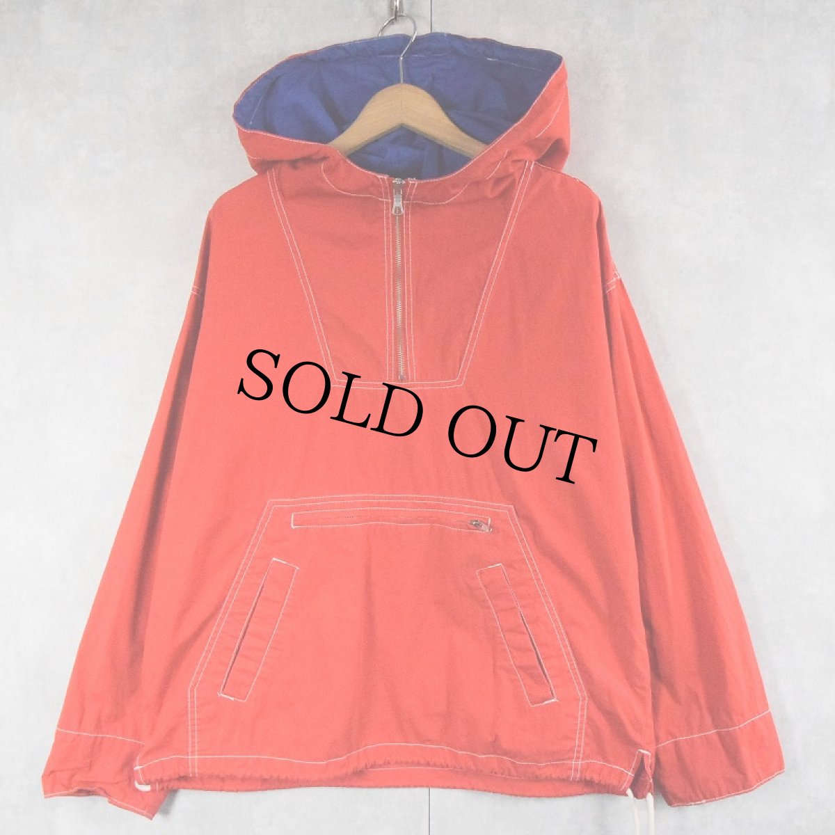 画像2: 90's GAP パッチ付き コットンアノラックパーカー S (2)