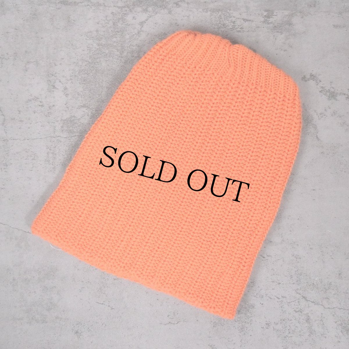 画像1: COLUMBIA KNIT USA製 ロングコットンウォッチキャップ ORANGE (1)