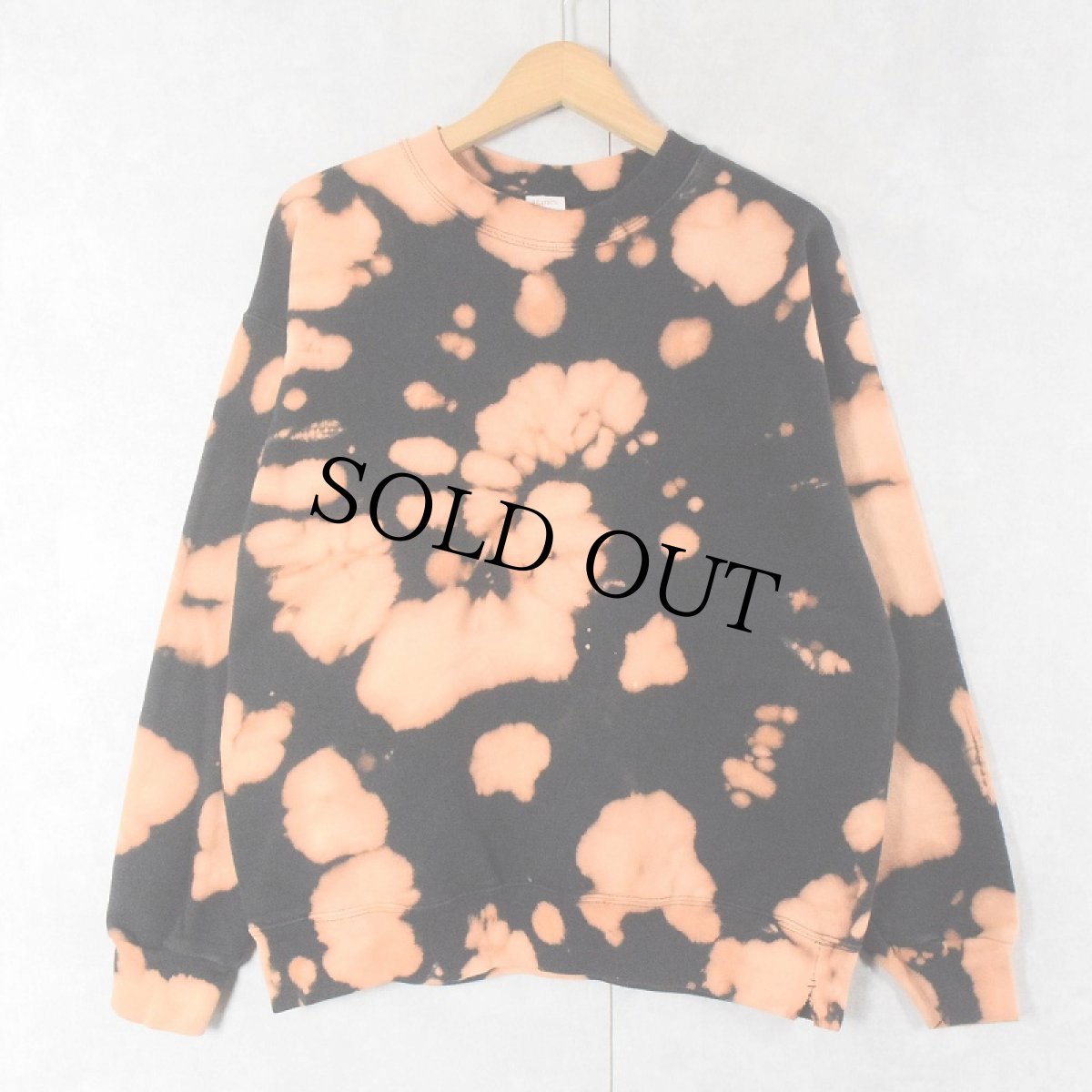 画像1: ブリーチ加工 スウェット BLACK M (1)