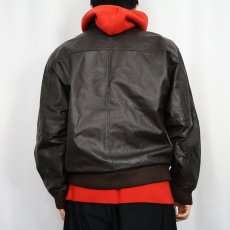 画像3: 90's AMERICAN BORN "A-2 TYPE" レザーフライトジャケット BROWN XL (3)