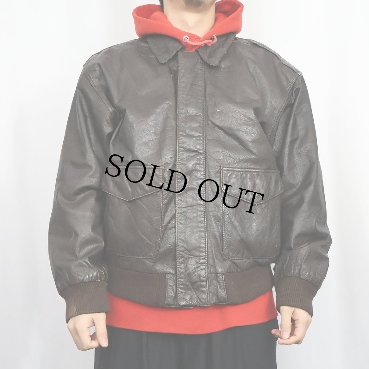 画像2: 90's AMERICAN BORN "A-2 TYPE" レザーフライトジャケット BROWN XL (2)