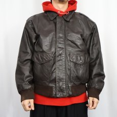 画像2: 90's AMERICAN BORN "A-2 TYPE" レザーフライトジャケット BROWN XL (2)