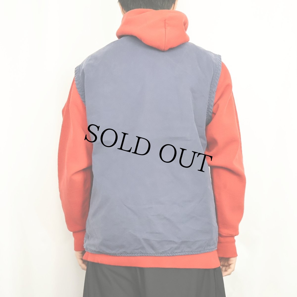 画像3: 80's Fay コットンファイヤーマンベスト NAVY M (3)