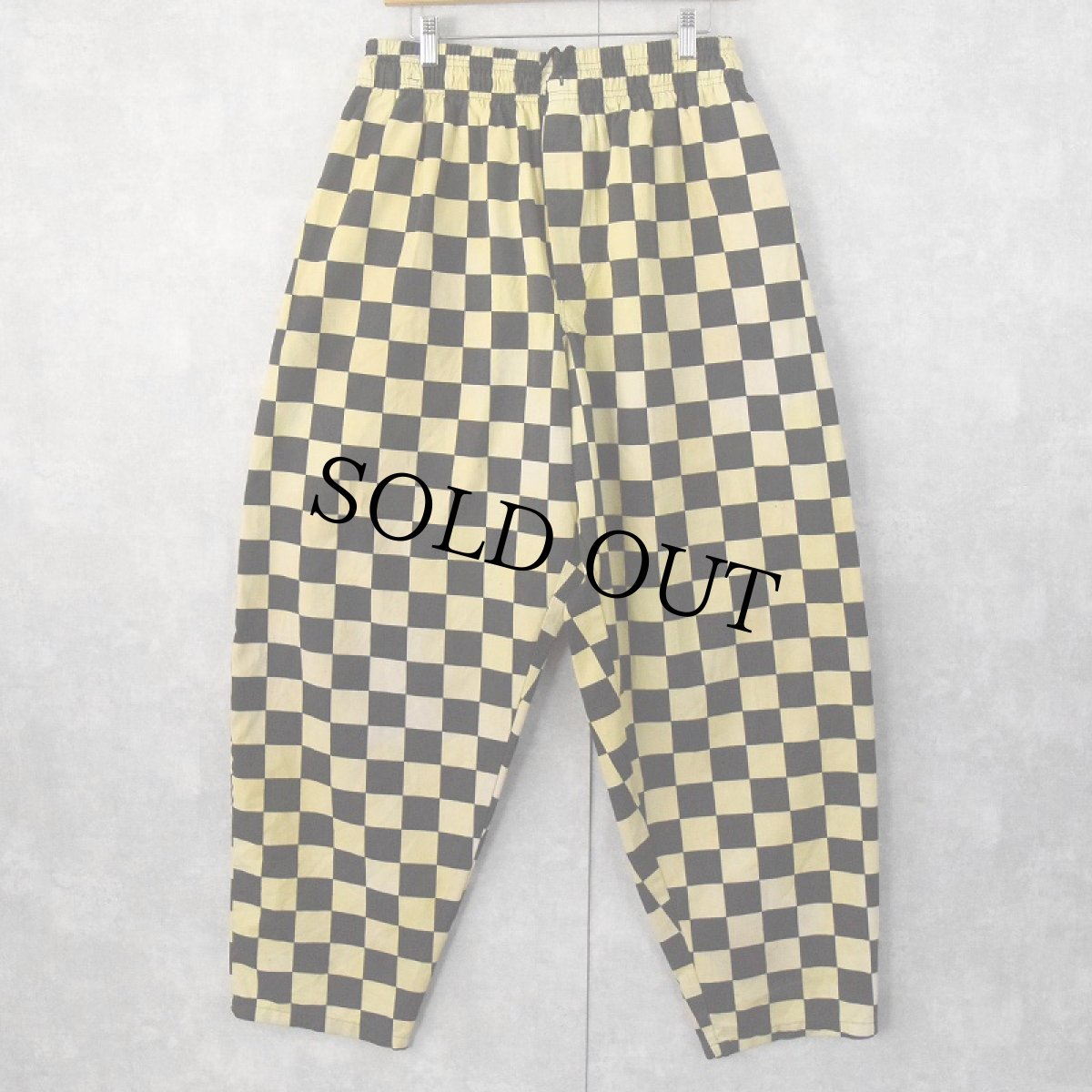 画像4: le chef チェッカー柄 コットンシェフパンツ 後染め W28-43 (4)