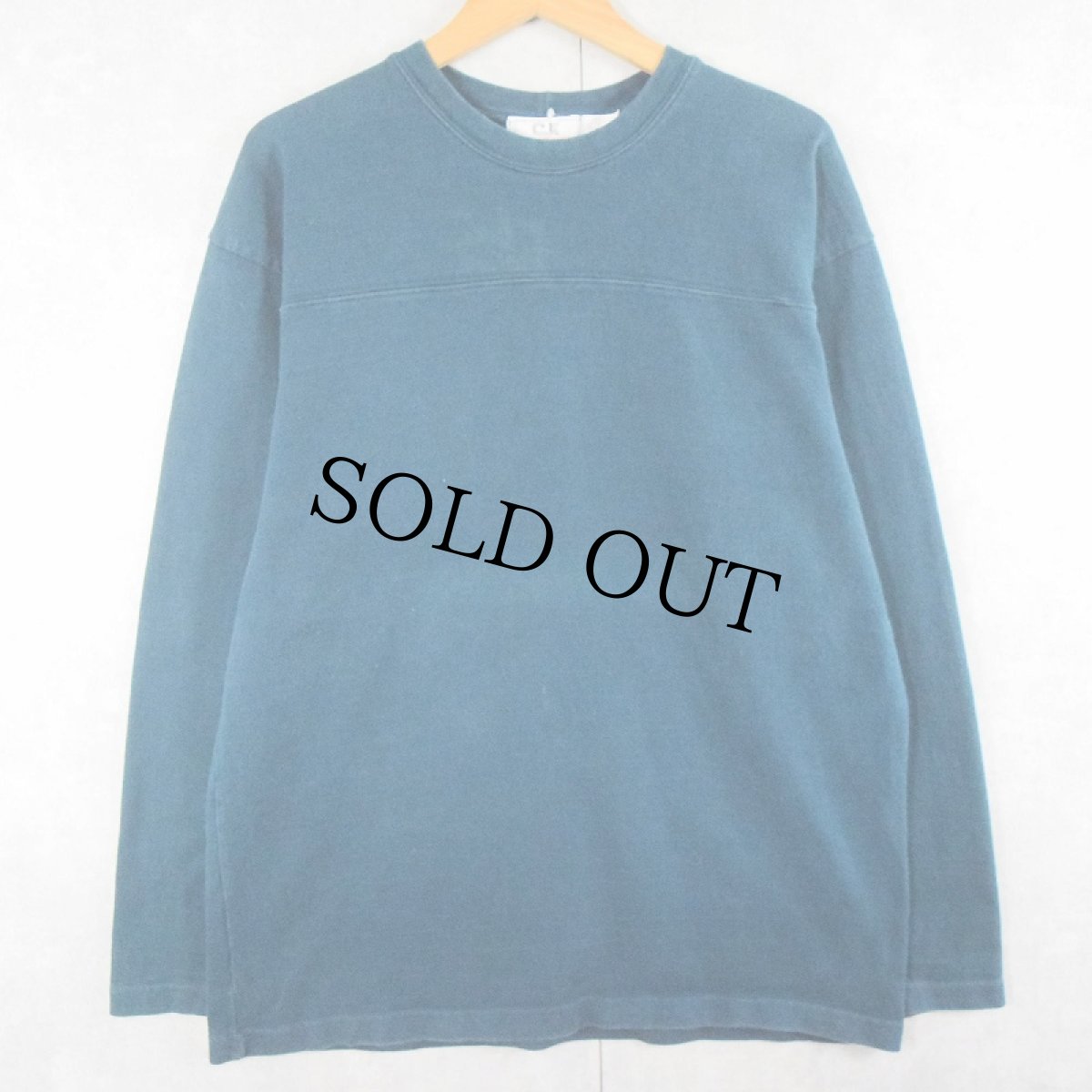 画像1: 90's COLUMBIA KNIT USA製 無地 フットボールロンT M (1)