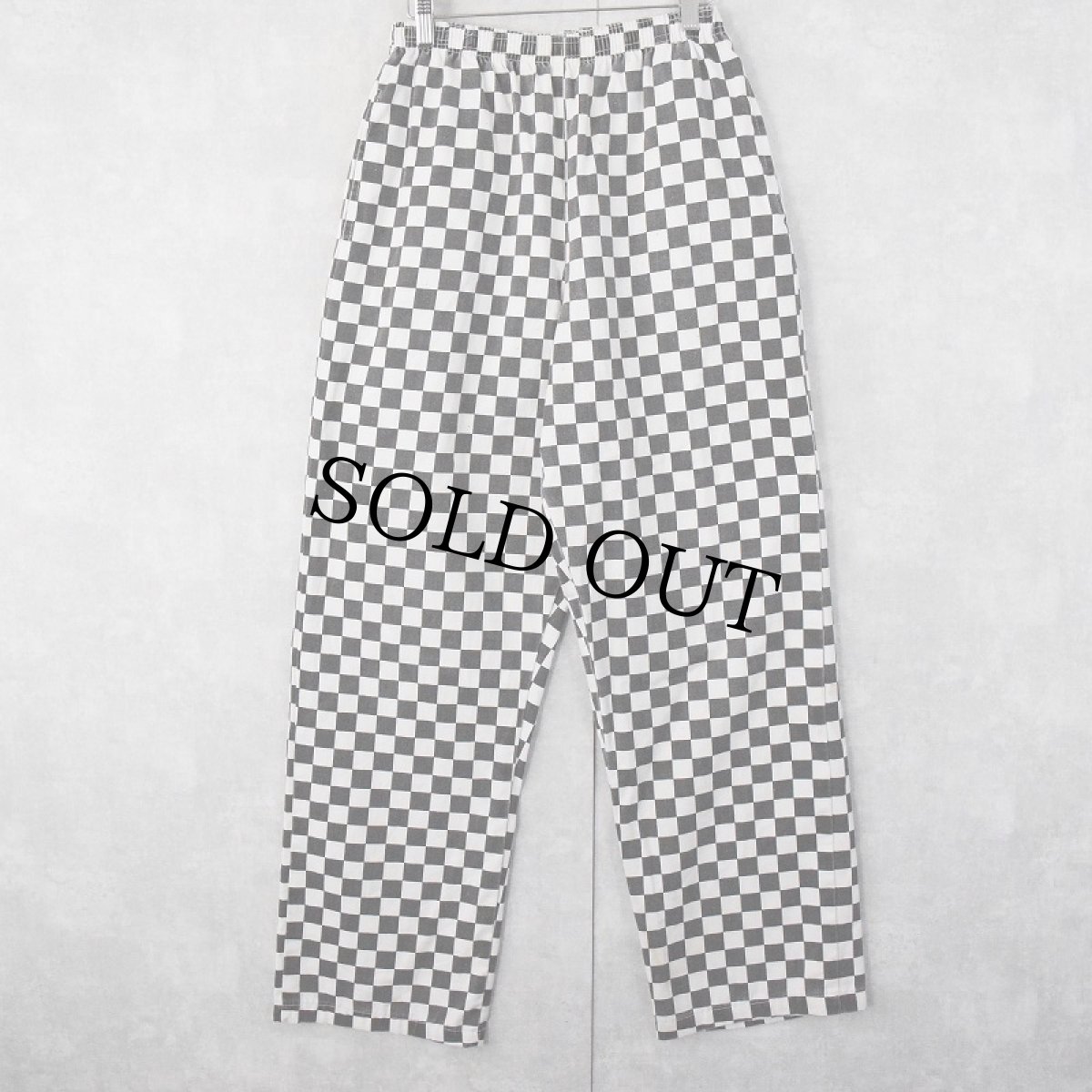 画像3: チェッカー柄 コットンシェフパンツ M (3)