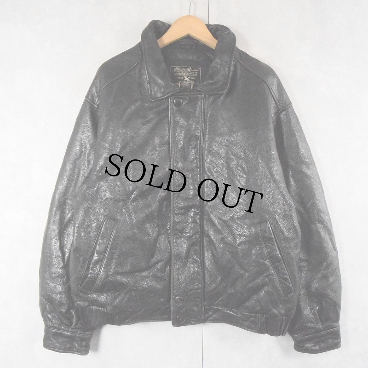 画像1: Eddie Bauer レザージャケット BLACK L (1)