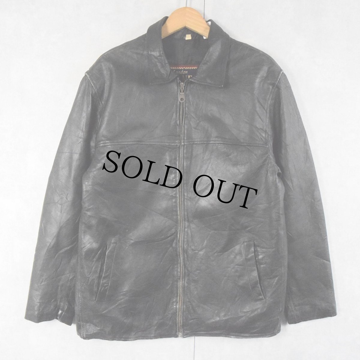 画像1: London BRAND レザージャケット BLACK L (1)