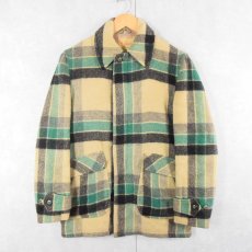 画像1: 〜50's Woolmaster チェック柄 ウールカーコート (1)