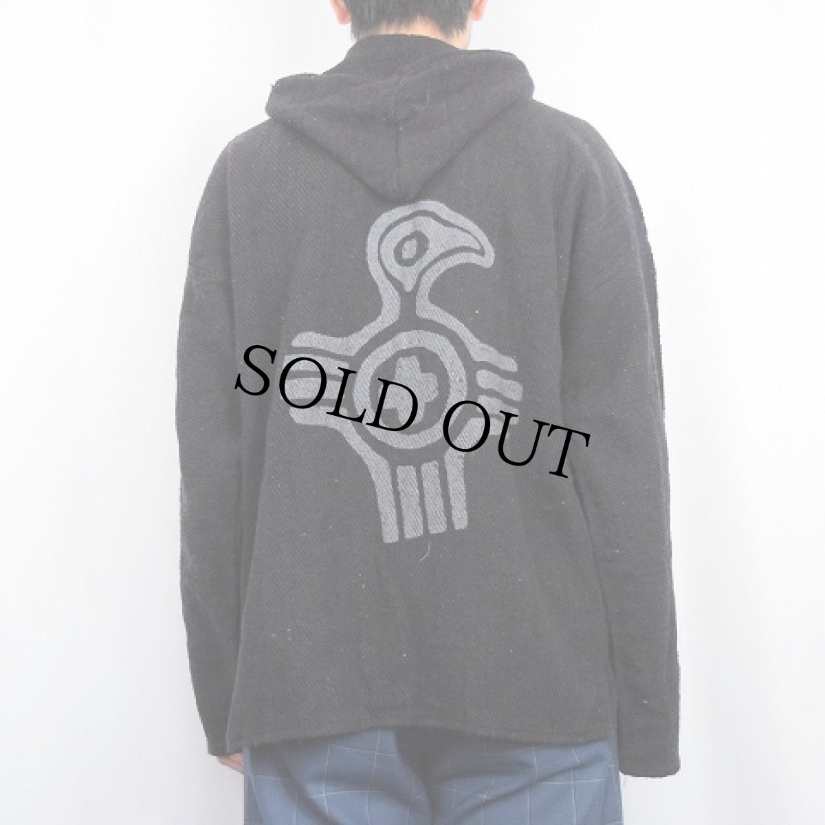 画像4: SALGADO 民族柄 メキシカンパーカー BLACK XL (4)