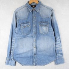 画像3: Ralph Lauren RRL デニムウエスタンシャツ S (3)