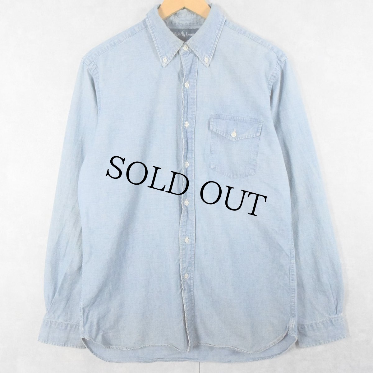 画像3: Ralph Lauren ボタンダウン シャンブレーシャツ M (3)