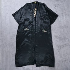 画像3: 80's 龍刺繍 レーヨンガウン BLACK XL (3)