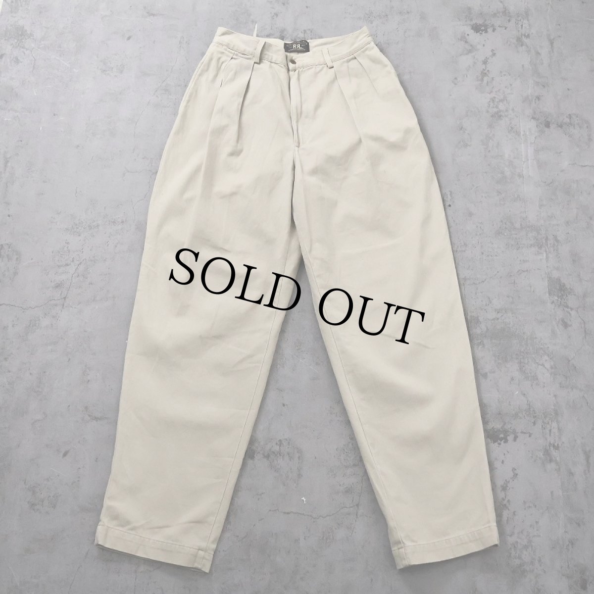 画像1: 90's Ralph Lauren RRL 三ツ星 2タック チノトラウザーズ W28 (1)