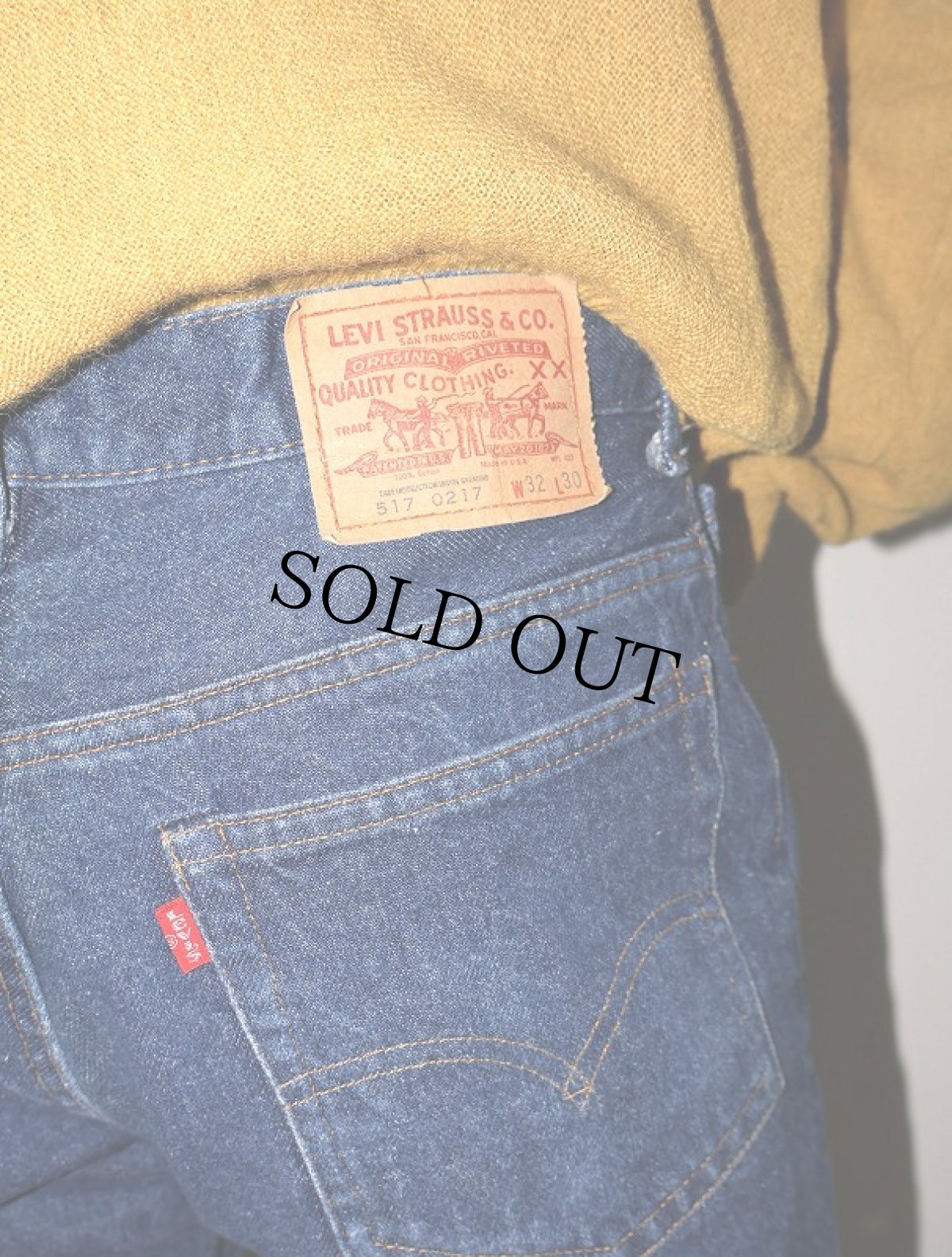 画像2: 80's Levi's 517 USA製 内股シングル ブーツカットデニムパンツ W31 (2)